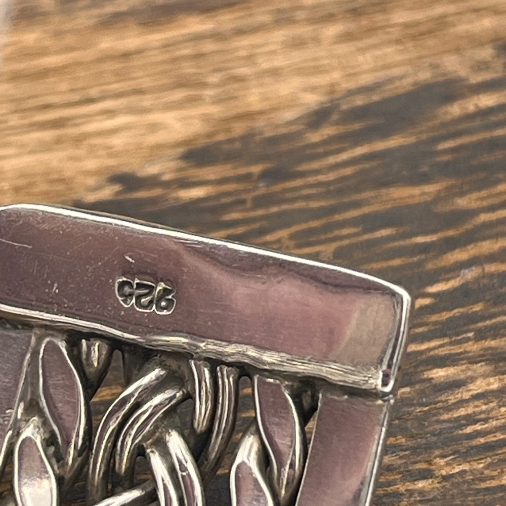 Mexican silver braided cuff - Picture 4 of 5